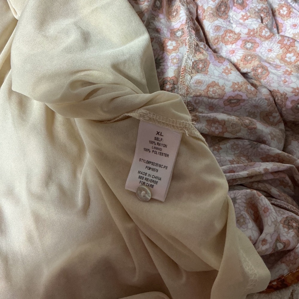 Piper & Scoot Exclusive Cottagecore Floral Smocked Dress Fringe XL PSD3518C - Picture 7 of 8